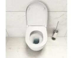 LAUFEN Wand-WC Set LIDA Tiefspüler ohne Spülrand weiß glänzend mit Silent flush Spültechnik und WC-Sitz mit Absenkautomatik sowie leicht abnehmbar H866LI10000001