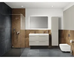 LAUFEN Wand-WC Set LIDA Tiefspüler ohne Spülrand weiß glänzend mit Silent flush Spültechnik und WC-Sitz mit Absenkautomatik sowie leicht abnehmbar H866LI10000001