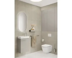 LAUFEN Wand-WC Set LIDA Tiefspüler ohne Spülrand weiß glänzend mit Silent flush Spültechnik und WC-Sitz mit Absenkautomatik sowie leicht abnehmbar H866LI10000001