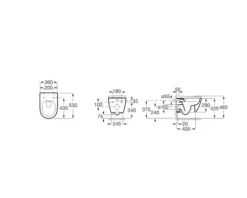 LAUFEN Wand-WC Set LIDA Tiefspüler ohne Spülrand weiß glänzend mit Silent flush Spültechnik und WC-Sitz mit Absenkautomatik sowie leicht abnehmbar H866LI10000001
