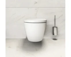LAUFEN Wand-WC Set LIDA Tiefspüler ohne Spülrand weiß glänzend mit Silent flush Spültechnik und WC-Sitz mit Absenkautomatik sowie leicht abnehmbar H866LI10000001