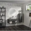 LED Badspiegel Fackelmann 80 cm rund schwarz