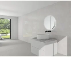 LED Spiegelschrank DSK Silver Ring Ø 60 cm silber IP 24