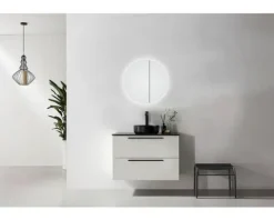 LED Spiegelschrank DSK Silver Ring Ø 60 cm silber IP 24