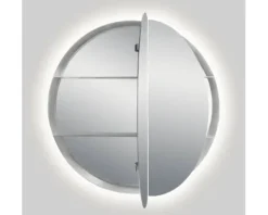 LED Spiegelschrank DSK Silver Ring Ø 60 cm silber IP 24