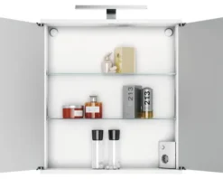 LED Spiegelschrank Jokey Kandi 60 x 19,4 x 70,2 cm weiß hochglanz 2 trg.