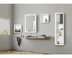 LED Badspiegel Midischrank Cube Organiser 35 x 120 cm IP 44