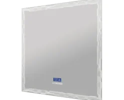 LED Badspiegel Multimedia mit Touch Bluetooth Antifog und FM Radio inkl. Spiegelheizung und Lautsprecher 90x90 cm