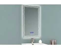 LED Badspiegel Multimedia mit Touch Bluetooth Antifog und FM Radio inkl. Spiegelheizung und Lautsprecher 50x90 cm