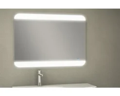 LED Badspiegel 100x70 cm mit Touch On/Off IP 44 (fremdkörper- und spritzwassergeschützt)