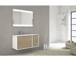 LED Badspiegel 100x70 cm mit Touch On/Off IP 44 (fremdkörper- und spritzwassergeschützt)