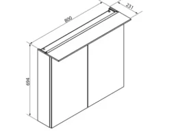 LED-Spiegelschrank Fackelmann b.perfekt 80x69x15 cm 2-türig weiß