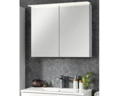 LED-Spiegelschrank Fackelmann b.perfekt 80x69x15 cm 2-türig weiß