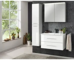 LED-Spiegelschrank Fackelmann b.perfekt 80x69x15 cm 2-türig weiß