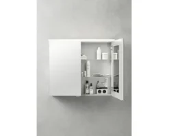LED-Spiegelschrank Fackelmann b.perfekt 80x69x15 cm 2-türig weiß