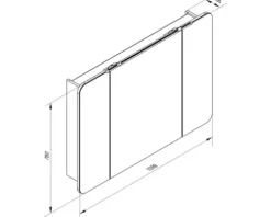 LED Spiegelschrank FACKELMANN Milano 110x78x15,5 cm weiß 3 Türen