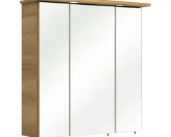 LED-Spiegelschrank Pelipal Rüdesheim 3-türig 65x20x72 cm Eiche