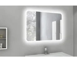 LED-Spiegel 95x70 cm mit Antifogbeschichtung gegen beschlagen IP 44 (fremdkörper- und spritzwassergeschützt)