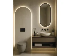 Lichtspiegel Cordia OVAL LINE BACKLIGHT 100 x 50 cm schwarz IP 44