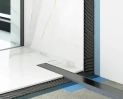 Lineare Edelstahl-Duschrinne für bodengleiche Dusche 60 cm x 6,5 - 61 l/min schwarz gebürstet