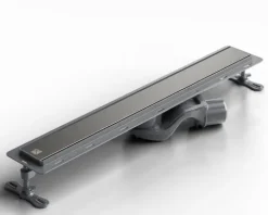 Lineare Edelstahl-Duschrinne für bodengleiche Dusche 60 cm x 6,5 - 61 l/min schwarz gebürstet