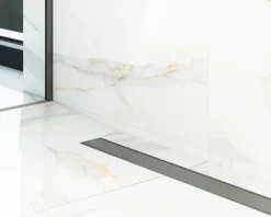 Lineare Edelstahl-Duschrinne für bodengleiche Dusche 60 cm x 6,5 - 61 l/min schwarz gebürstet