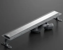 Lineare Edelstahl-Duschrinne für bodengleiche Dusche 60 cm x 6,5 - 61 l/min silber gebürstet