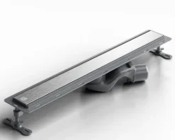 Lineare Edelstahl-Duschrinne für bodengleiche Dusche 60 cm x 6,5 - 61 l/min silber gebürstet