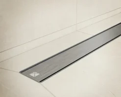 Lineare Edelstahl-Duschrinne für bodengleiche Dusche 60 cm x 6,5 - 61 l/min silber gebürstet