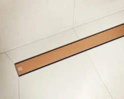 Lineare Edelstahl-Duschrinne für bodengleiche Dusche 40 cm x 6,5 - 61 l/min bronze gebürstet