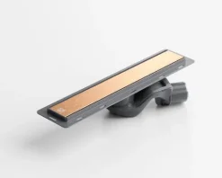 Lineare Edelstahl-Duschrinne für bodengleiche Dusche 40 cm x 6,5 - 61 l/min bronze gebürstet