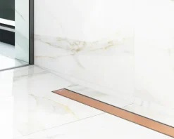 Lineare Edelstahl-Duschrinne für bodengleiche Dusche 40 cm x 6,5 - 61 l/min bronze gebürstet