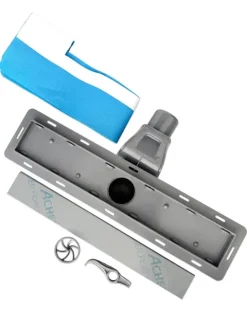 Lineare Edelstahl-Duschrinne für bodengleiche Dusche 40 cm x 6,5 - 61 l/min schwarzer spiegel