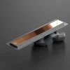 Lineare Edelstahl-Duschrinne für bodengleiche Dusche 40 cm x 6,5 - 61 l/min bronze spiegel