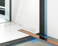 Lineare Edelstahl-Duschrinne für bodengleiche Dusche 40 cm x 6,5 - 61 l/min bronze spiegel