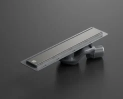 Lineare Edelstahl-Duschrinne für bodengleiche Dusche 40 cm x 6,5 - 61 l/min silber gebürstet