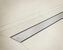 Lineare Edelstahl-Duschrinne für bodengleiche Dusche 60 cm x 6,5 - 61 l/min silberner spiegel
