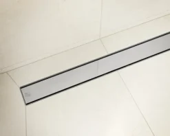 Lineare Edelstahl-Duschrinne für bodengleiche Dusche 60 cm x 6,5 - 61 l/min silberner spiegel