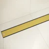 Lineare Edelstahl-Duschrinne für bodengleiche Dusche 40 cm x 6,5 - 61 l/min goldener spiegel