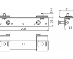 L-Profil für Füllungen 200 mm AS-P031-0800