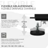 LuxeBath Duschrinne 60 cm 2in1, befliesbar, extra flach, Edelstahl, Schwarz, Doppelseitige Bodenablauf, Komplettset Bodenbefestigung, Duschablauf, Siphon mit Geruchsstop, Haarsieb, Ablaufrinne Dusche