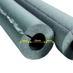 1m Isolierschlauch Ø 22 mm x 9 mm Dämmung selbstklebend
