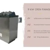 Massivholzsauna Karibu Adelina inkl.9 kW Ofen u.ext.Steuerung mit Dachkranz und bronzierter Ganzglastüre