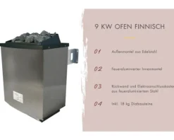 Massivholzsauna Karibu Adelina inkl.9 kW Ofen u.ext.Steuerung mit Dachkranz und bronzierter Ganzglastüre