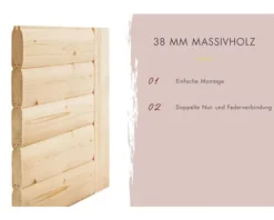 Massivholzsauna Karibu Adelina inkl.9 kW Ofen u.ext.Steuerung mit Dachkranz und bronzierter Ganzglastüre