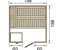 Massivholzsauna Weka Bergen HT Gr.3 inkl. 7,5 kW Ofen u.digitaler Steuerung mit Holztüre und Isolierglas wärmegedämmt