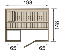 Massivholzsauna Weka Bergen Gr.1 inkl. 7,5 kW Ofen u. digitaler Steuerung mit Holztüre und Isolierglas wärmegedämmt