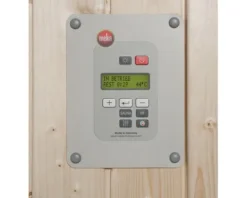 Massivholzsauna Weka Bergen Gr.1 inkl. 7,5 kW Ofen u. digitaler Steuerung mit Holztüre und Isolierglas wärmegedämmt