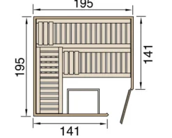 Massivholzsauna Weka Turku Eck Gr.2 inkl. 7,5 kW Ofen mit digitaler Steuerung und Holztüre mit Isolierglas wärmegedämmt
