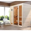 Massivholzsauna Weka Valida GTF inkl. 7,5 kW Ofen u.digitaler Steuerung mit Fenster und Ganzglastüre aus Klarglas